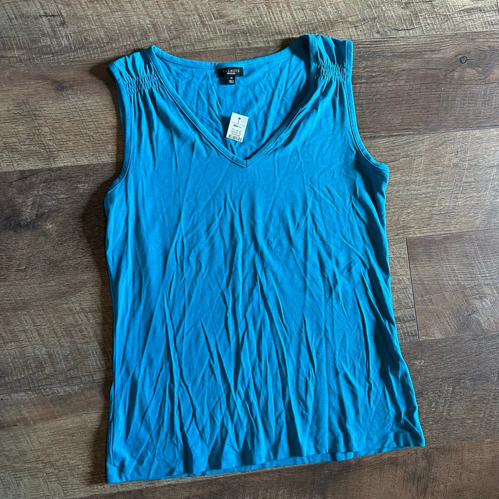 Women's TALBOTS Teal V-Neck Tank Top M